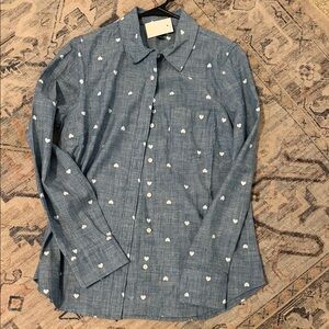 JCrew Women’s heart blouse NWT Medium